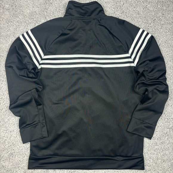 Adidas Jacket Boys Large Zip Up Activewear Pockets Athleisure Gym 3 Stripes - Picture 4 of 4